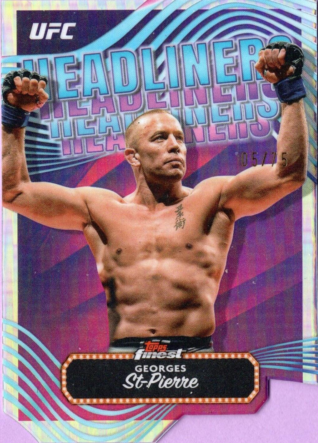 Georges St-Pierre 2024 Topps Finest UFC Headliners #HDL-21 Die-Cut Refractor