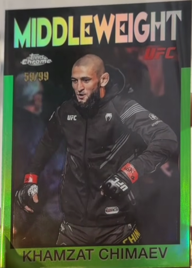 Khamzat Chimaev 2026 Topps Chrome UFC Base #125 Negative Refractor