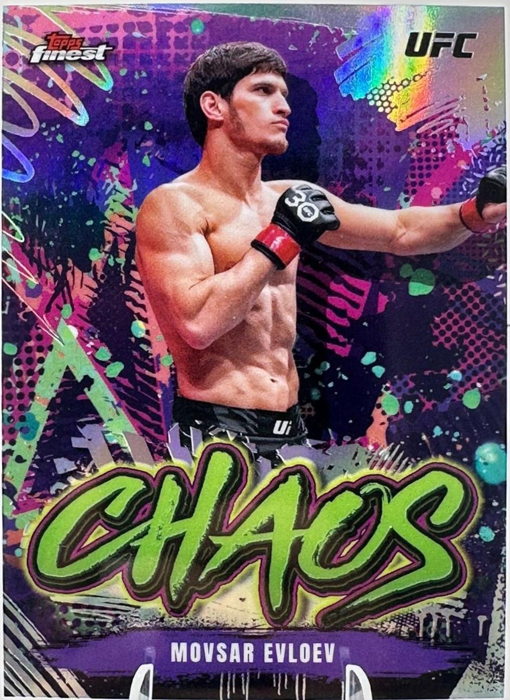 Movsar Evloev 2024 Topps Finest UFC Chaos #CHA-14 Refractor