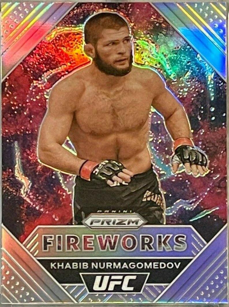 Khabib Nurmagomedov 2021 Panini Prizm UFC Fireworks #18 Silver