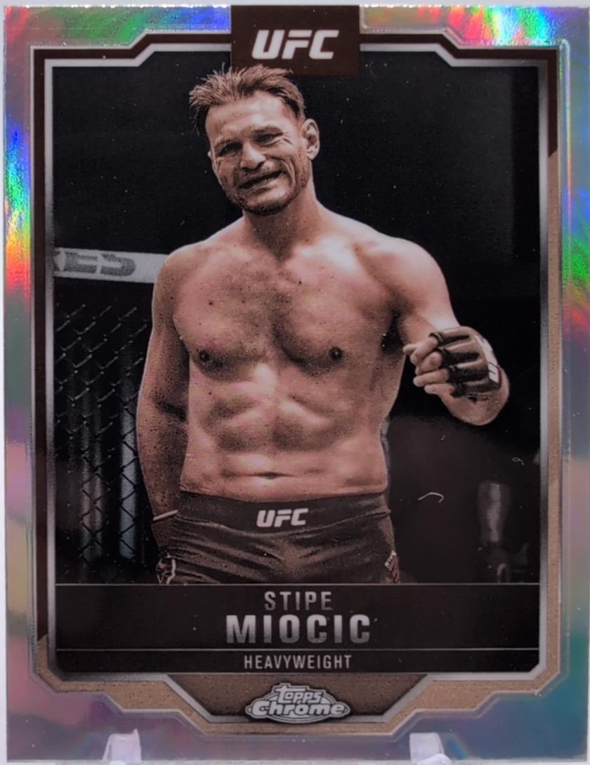 Stipe Miocic 2025 Topps Chrome UFC Base #122 Sepia Refractor