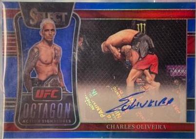 Charles Oliveira 2022 Panini Select UFC Octagon Action Signatures #11 Blue