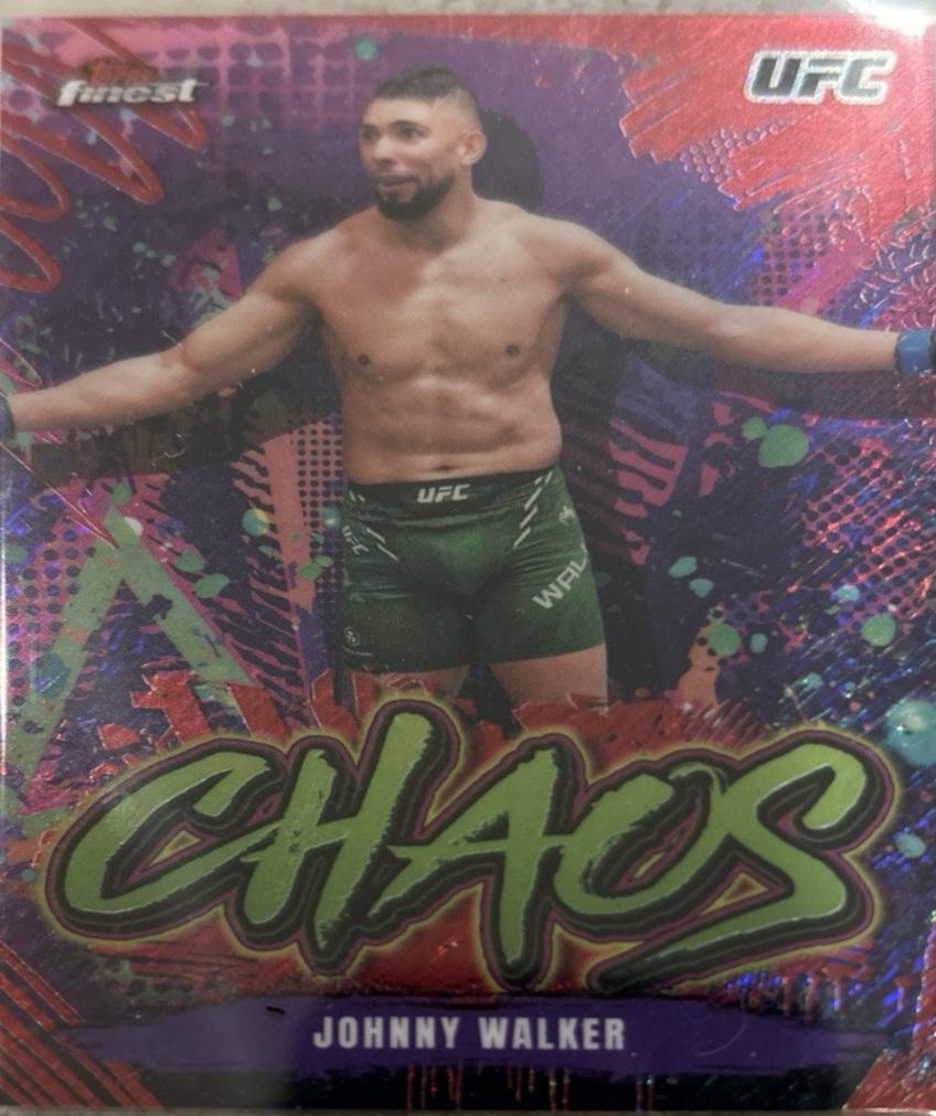 Johnny Walker 2024 Topps Finest UFC Chaos #CHA-23 Red Shimmer Refractor