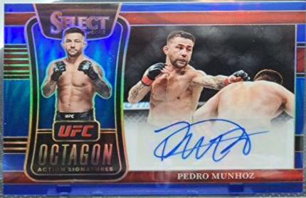 Pedro Munhoz 2022 Panini Select UFC Octagon Action Signatures #4 Blue