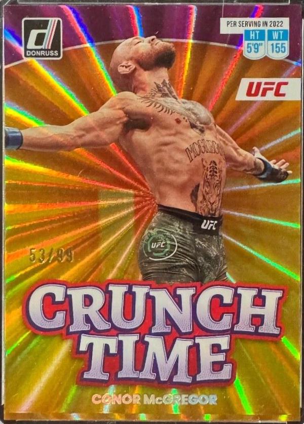 Conor McGregor 2023 Panini Donruss UFC Crunch Time #18 Purple Laser