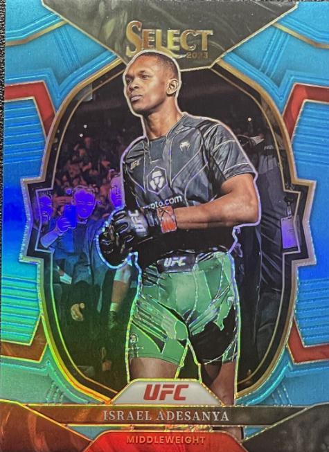 Israel Adesanya 2023 Panini Select UFC Concourse #6 Light Blue