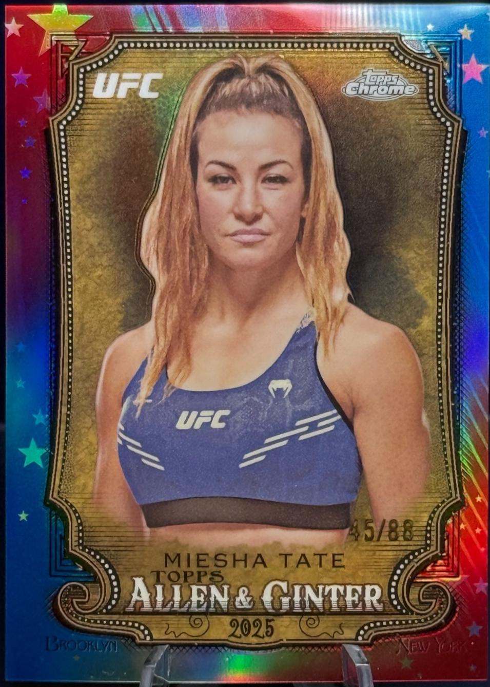 Miesha Tate 2025 Topps Chrome UFC Allen & Ginter #AAG-6 Red White Blue Refractor