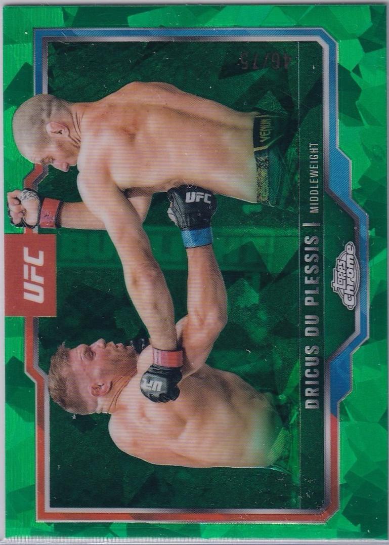 Dricus Du Plessis 2025 Topps Chrome Sapphire UFC Base Sapphire #137 Green Sapphire