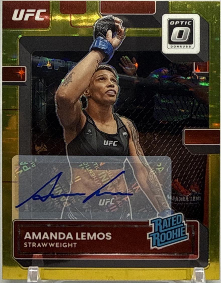Amanda Lemos 2023 Panini Donruss Optic UFC Base Rated Rookies Signatures #128 Gold Stars
