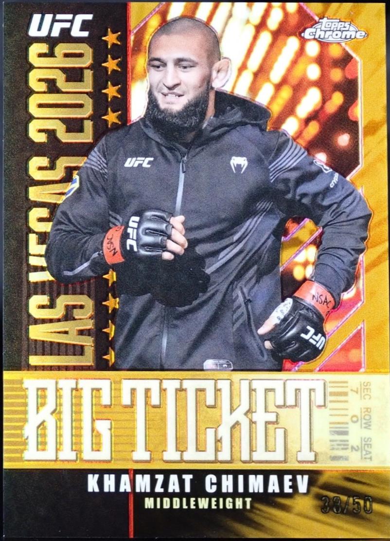 Khamzat Chimaev 2026 Topps Chrome UFC Big Ticket #BT-15 Black
