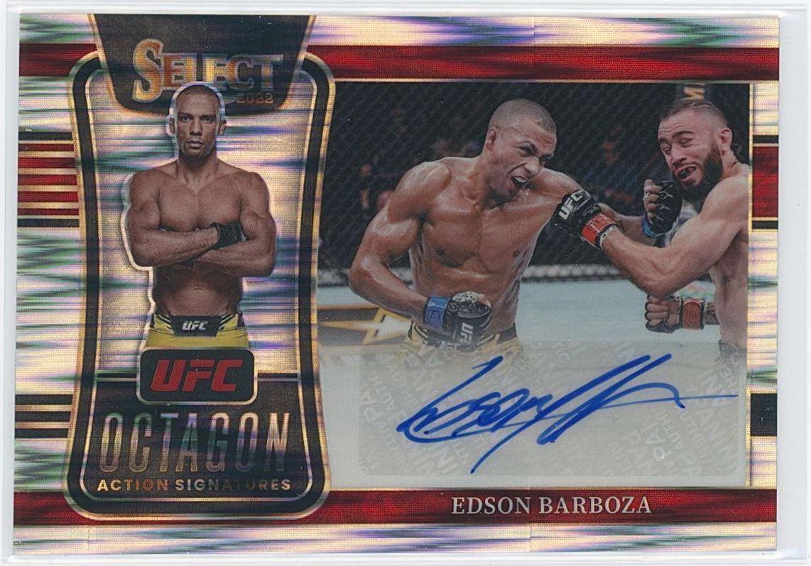 Edson Barboza 2022 Panini Select UFC Octagon Action Signatures #32 Flash