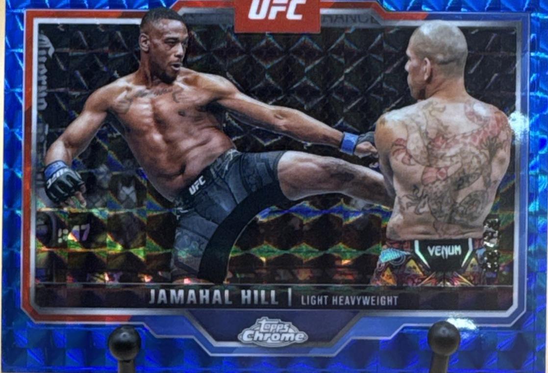 Jamahal Hill 2025 Topps Chrome UFC Base #170 Blue Geometric Refractor