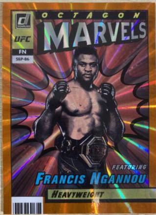 Francis Ngannou 2022 Panini Donruss UFC Octagon Marvels #16 Orange