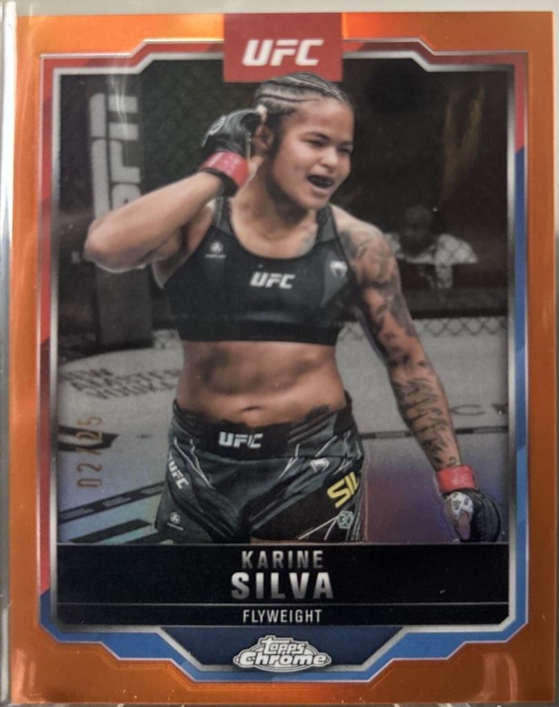 Karine Silva 2025 Topps Chrome UFC Base #147 Orange Refractor