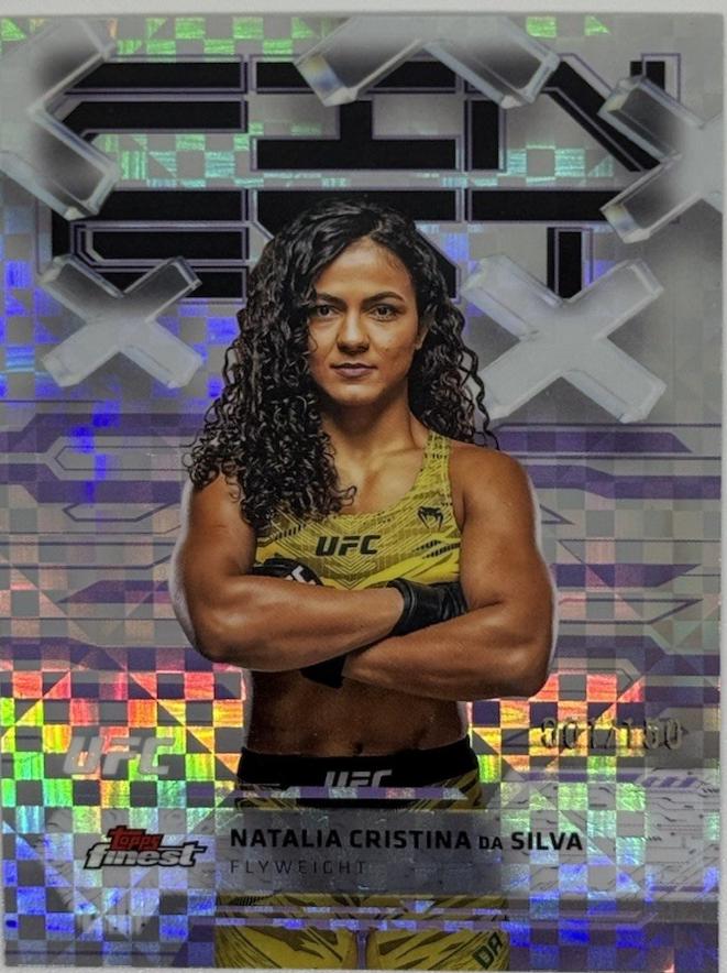 Natalia Silva 2025 Topps Finest UFC Base Common #38 Purple Checkerboard Refractor