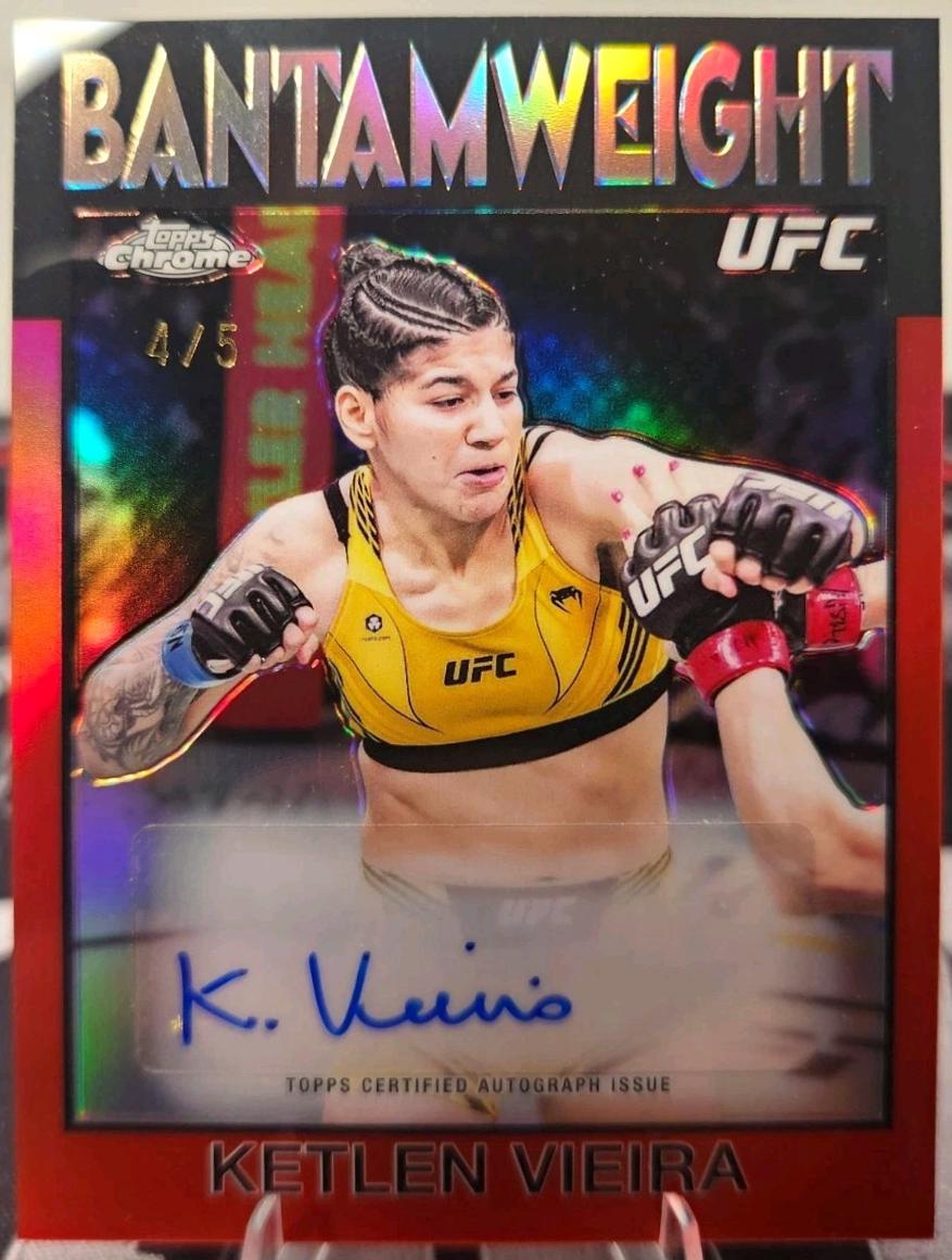 Ketlen Vieira 2026 Topps Chrome UFC 1986 Topps Signatures #86S-KV Gold Refractor