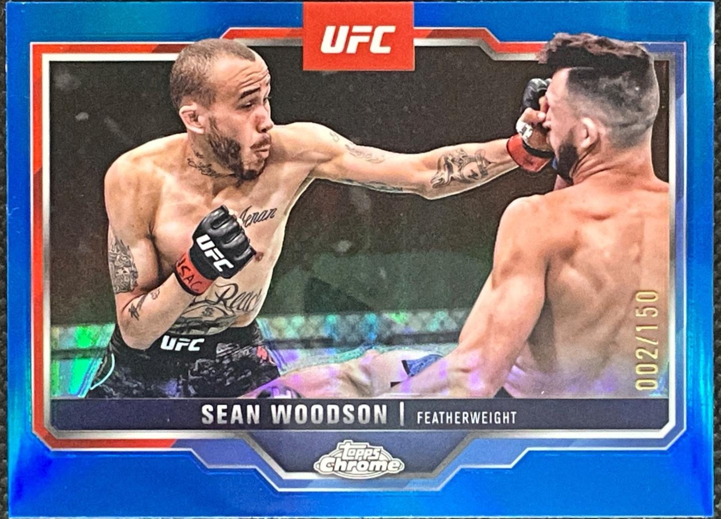 Sean Woodson 2025 Topps Chrome UFC Base #87 Blue Refractor