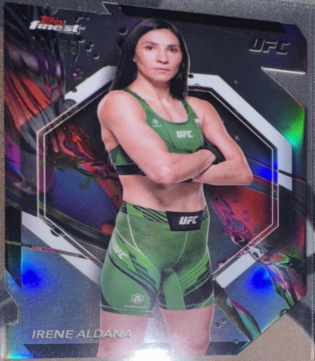 Irene Aldana 2024 Topps Finest UFC Base Common #64 Die-Cut Refractor