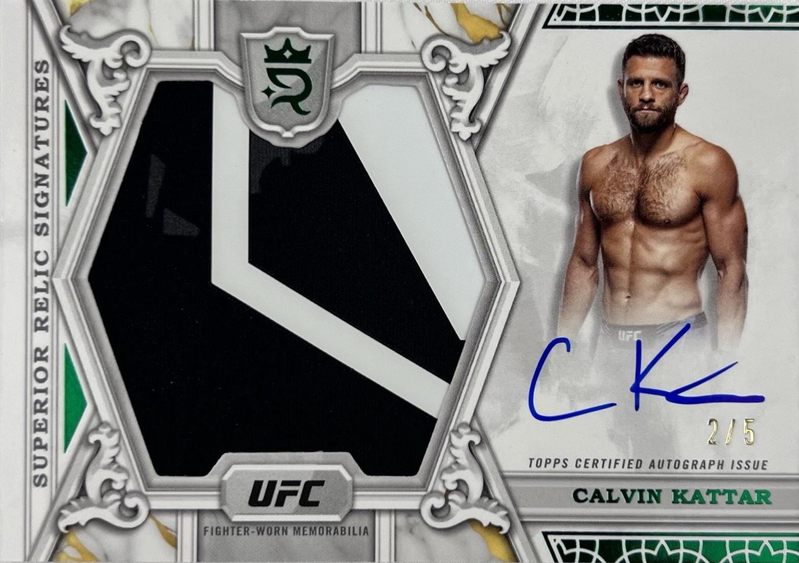 Calvin Kattar 2024 Topps Royalty UFC Superior Relic Signatures #SRS-CK Blue