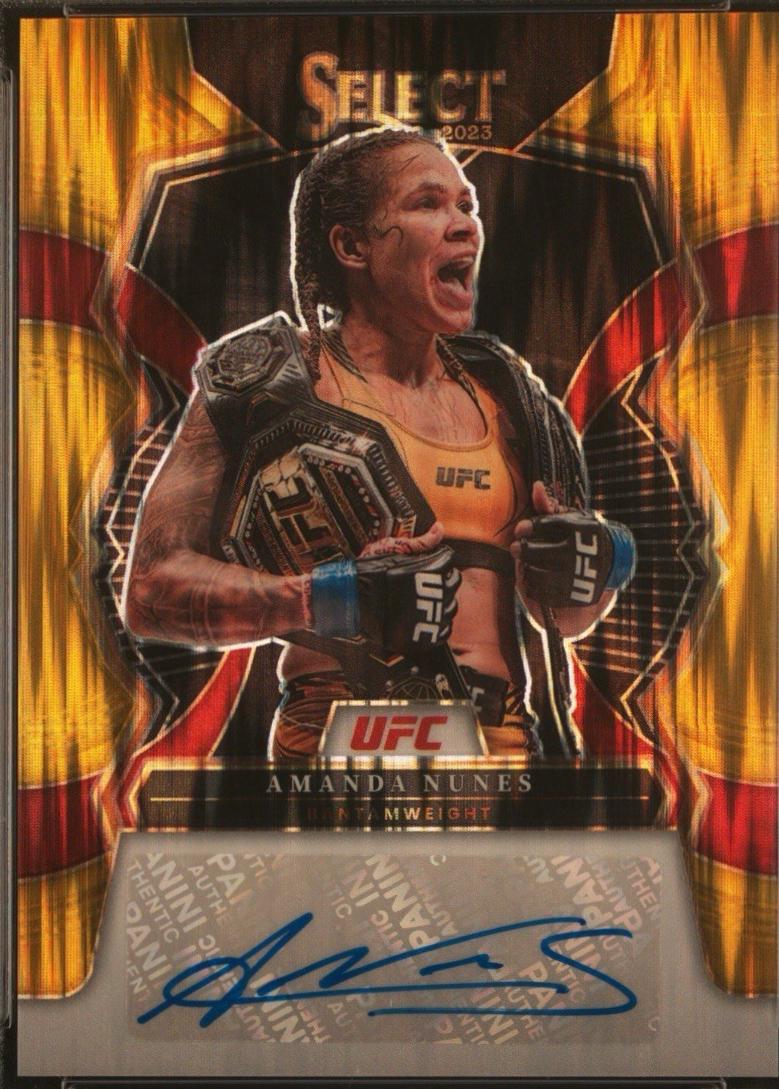Amanda Nunes 2023 Panini Select UFC Signatures #6 Gold Flash