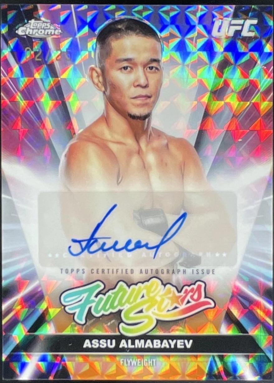 Assu Almabayev 2026 Topps Chrome UFC Future Stars Autographs #FSA-AA Black Geometric Refractor