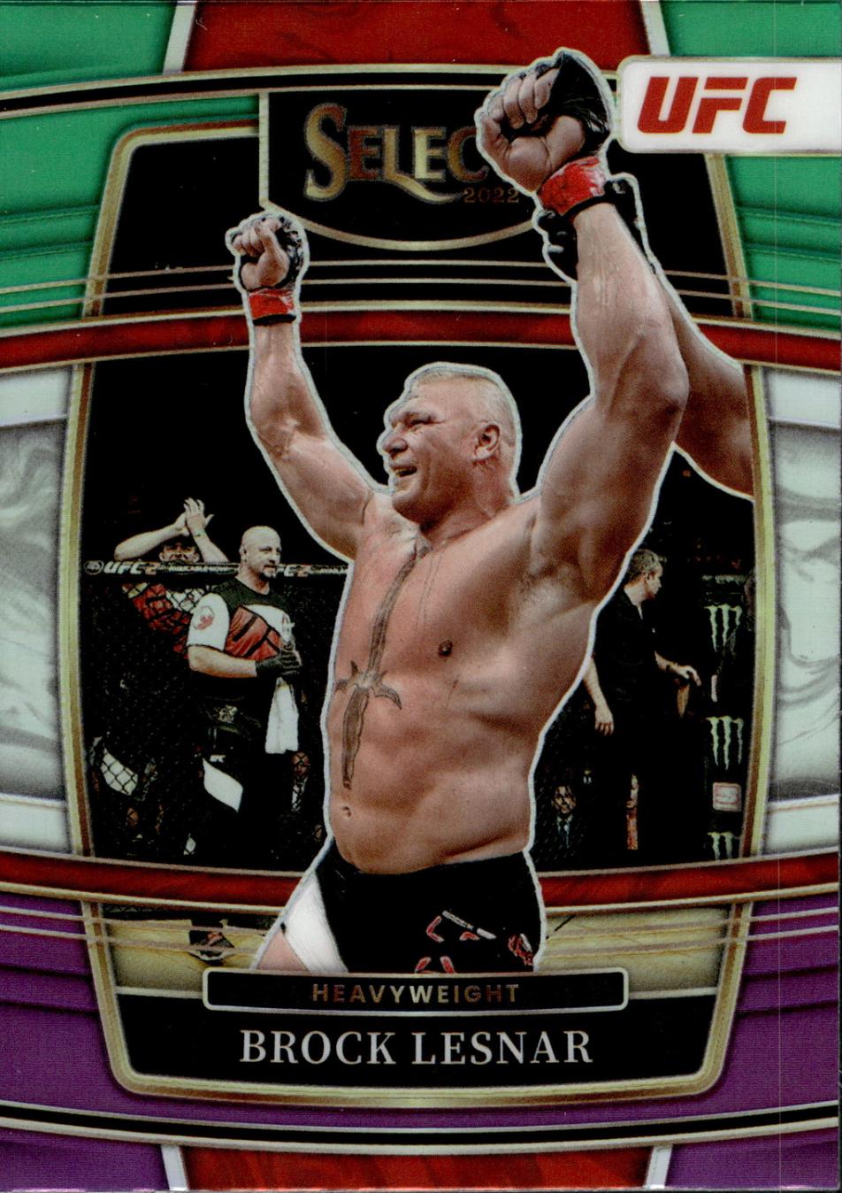 Brock Lesnar 2022 Panini Select UFC Concourse #100 Green and Purple