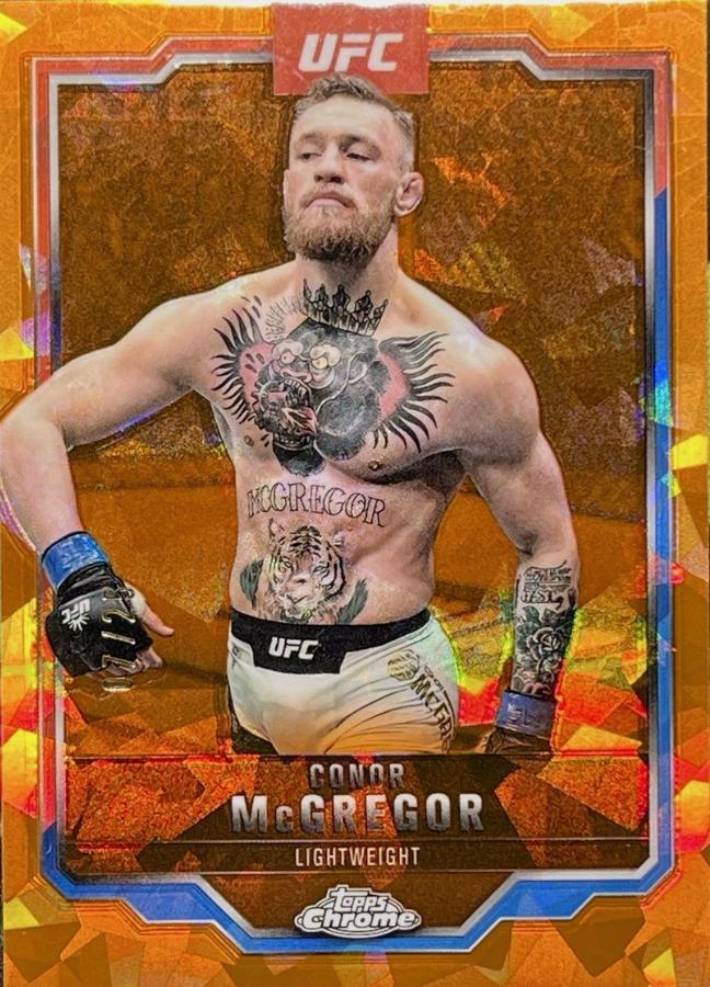 Conor McGregor 2025 Topps Chrome Sapphire UFC Base Sapphire #101 Orange Sapphire