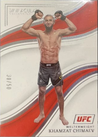 Khamzat Chimaev 2023 Panini Immaculate Collection UFC Base #39 Platinum