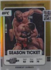 Khamzat Chimaev 2022 Panini Chronicles UFC Base Contenders Optic Season Ticket #360 Gold