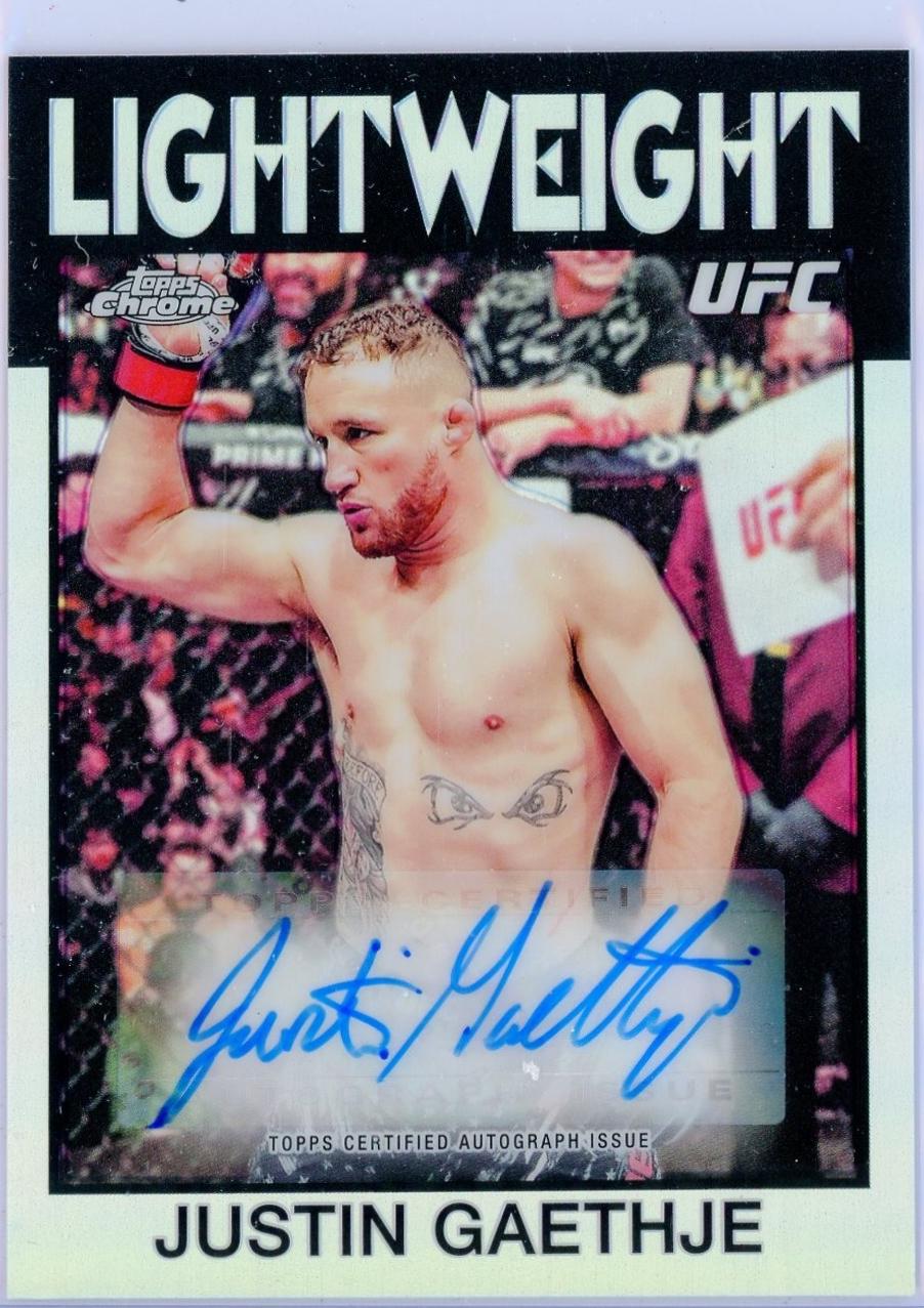 Justin Gaethje 2026 Topps Chrome UFC 1986 Topps Signatures #86S-JG Refractor