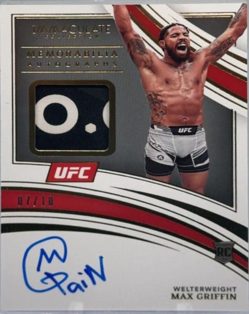 Max Griffin 2022 Panini Immaculate UFC Rookie Memorabilia Autographs #108 Gold