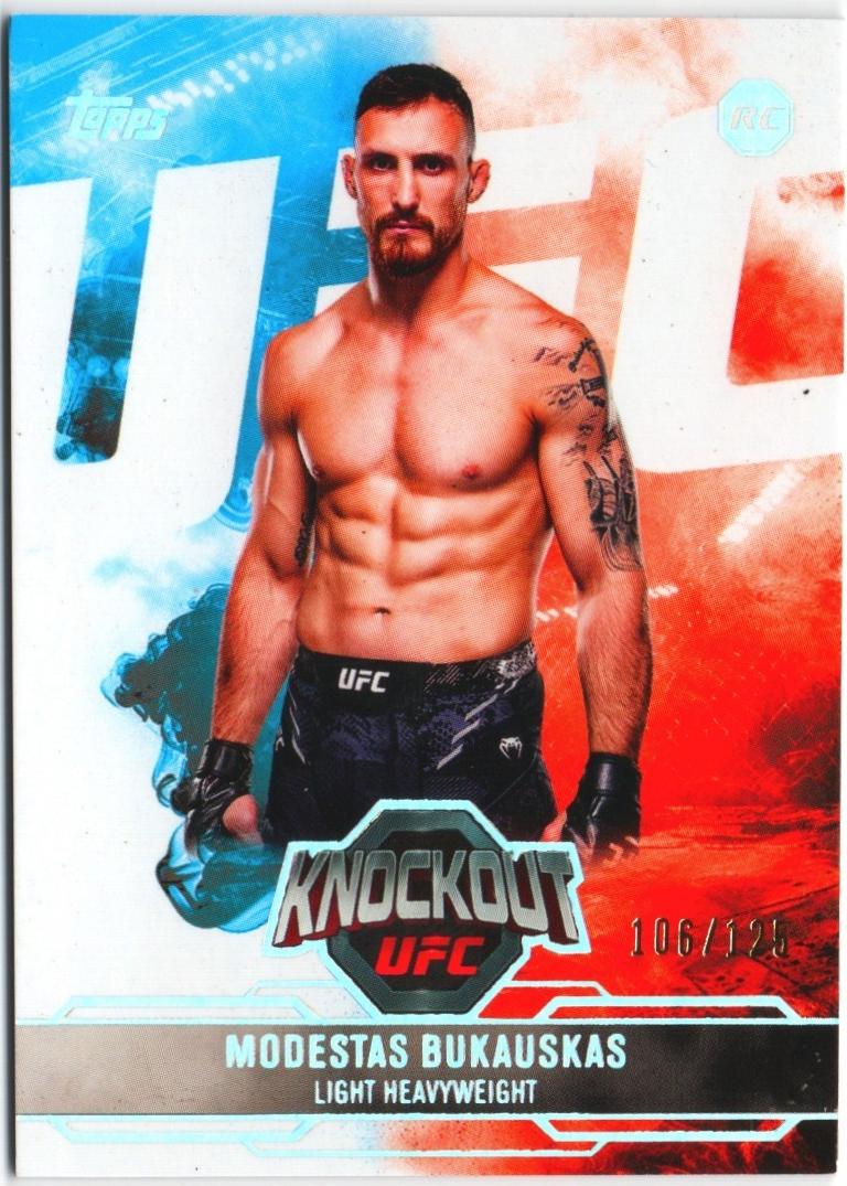 Modestas Bukauskas 2025 Topps Knockout UFC Base #92 Holo Silver