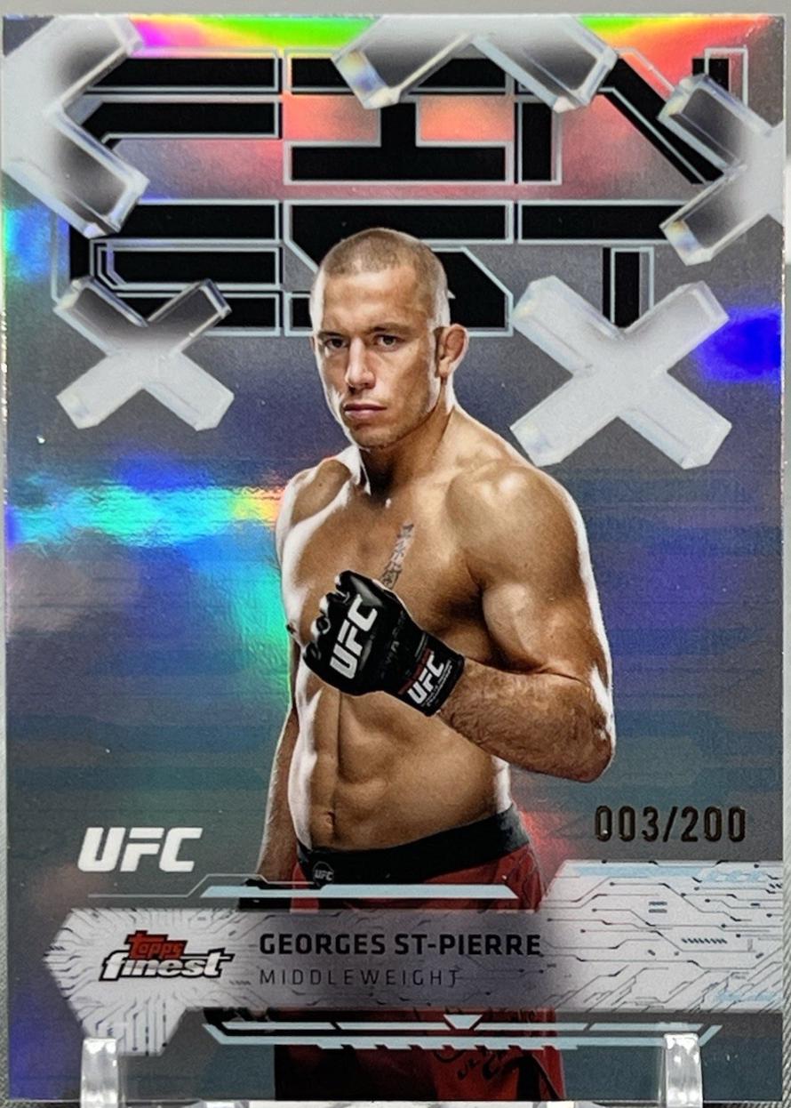 Georges St-Pierre 2025 Topps Finest UFC Base Common #70 Blue Refractor