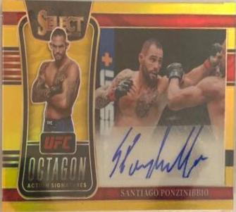 Santiago Ponzinibbio 2022 Panini Prizm UFC Signatures #24 Gold