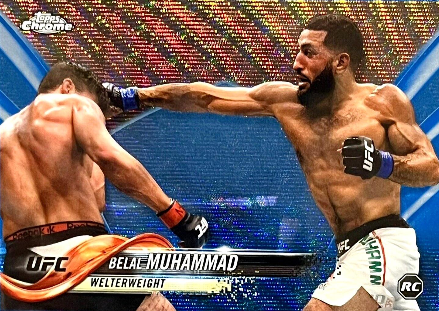 Belal Muhammad 2018 Topps Chrome UFC Base #75 Blue Wave