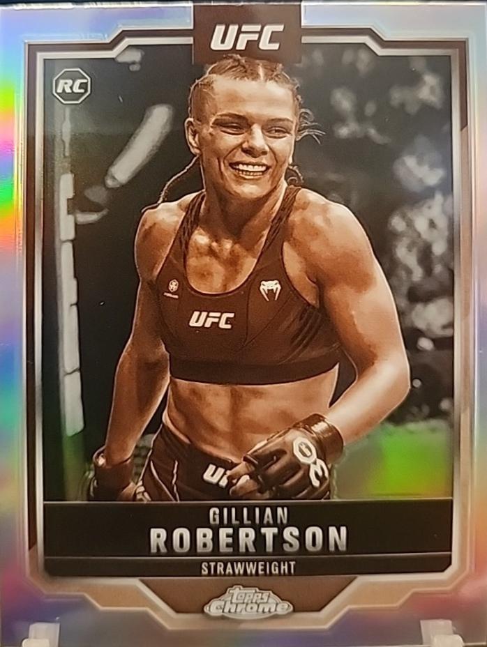 Gillian Robertson 2025 Topps Chrome UFC Base #158 Sepia Refractor