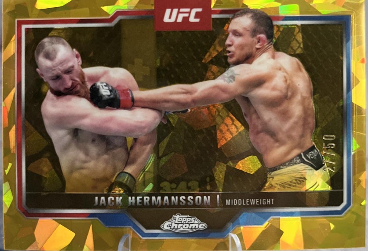 Jack Hermansson 2025 Topps Chrome Sapphire UFC Base Sapphire #191 Gold Sapphire