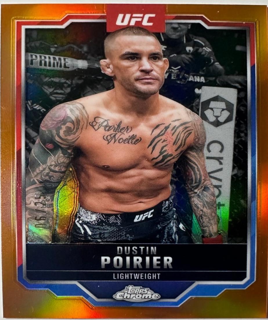 Dustin Poirier 2025 Topps Chrome UFC Base #7 Orange Refractor