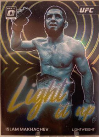 Islam Makhachev 2023 Panini Donruss Optic UFC Light It Up #7 Gold