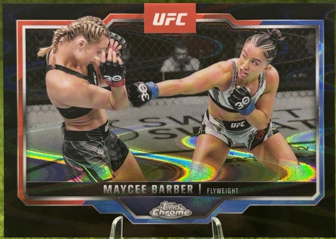 Maycee Barber 2025 Topps Chrome UFC Base #187 Black Geometric Refractor