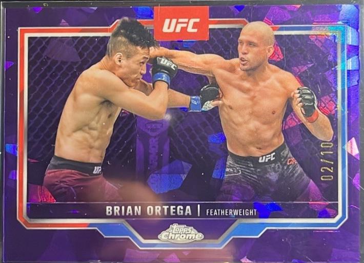 Brian Ortega 2025 Topps Chrome UFC Base #69 Purple Geometric Refractor