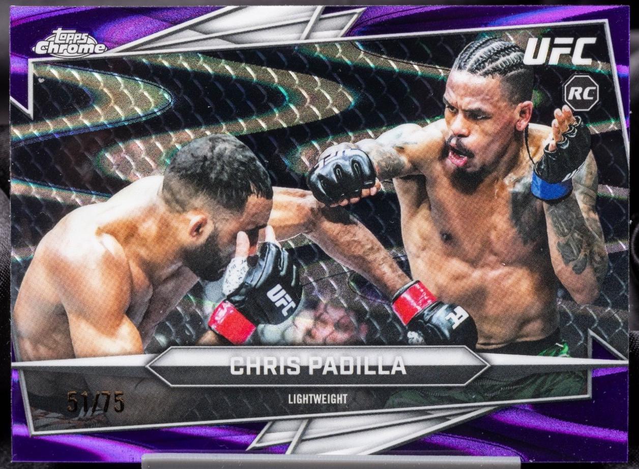 Chris Padilla 2026 Topps Chrome UFC Base #111 Purple Ray Wave Refractor
