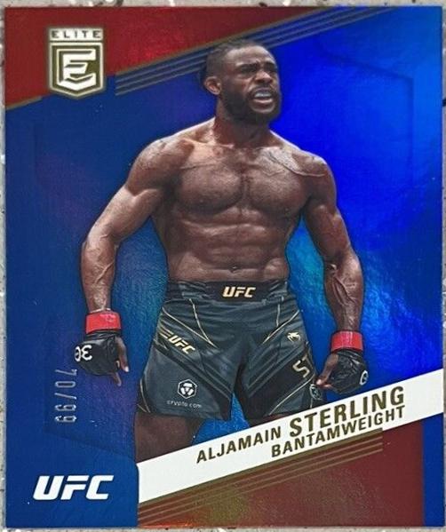 Aljamain Sterling 2023 Panini Chronicles UFC Base Elite #253 Blue