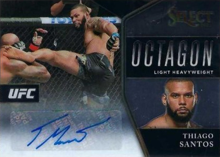Thiago Santos 2021 Panini Select UFC Octagon Action Signatures #40 Black Prizms
