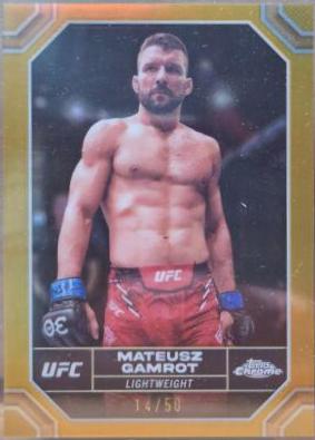 Mateusz Gamrot 2024 Topps Chrome UFC Base #126 Gold Refractor