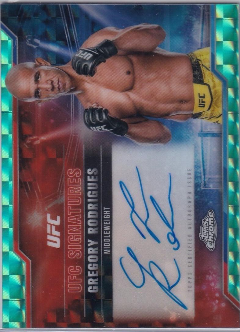 Gregory Rodrigues 2025 Topps Chrome UFC UFC Signatures #SIG-GR Geometric Aqua Refractor