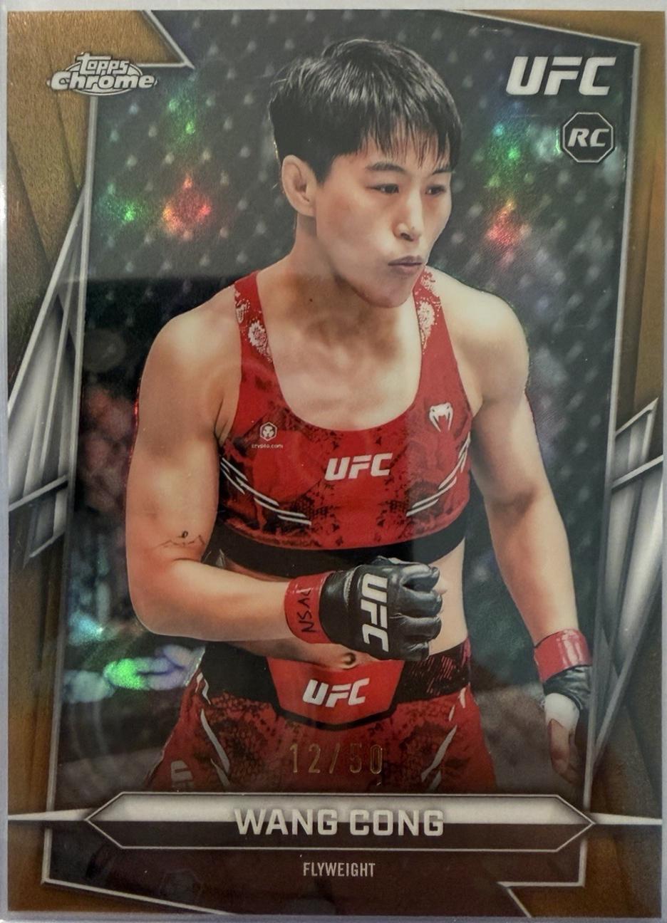 Wang Cong 2026 Topps Chrome UFC Base #13 Gold Refractor