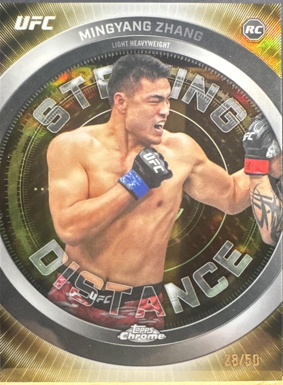 Mingyang Zhang 2026 Topps Chrome UFC Striking Distance #SD-21 Gold Refractor