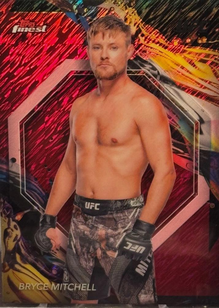 Bryce Mitchell 2024 Topps Finest UFC Base Uncommon #140 Red Shimmer Refractor