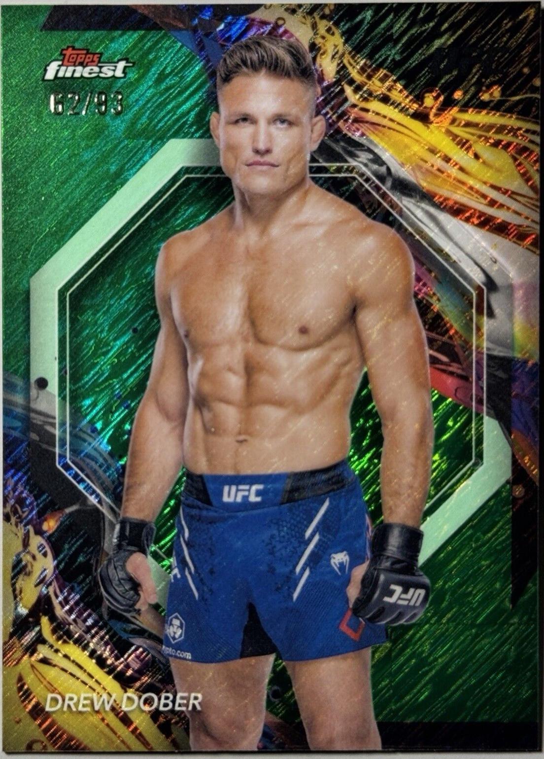 Drew Dober 2024 Topps Finest UFC Base Uncommon #124 Green Shimmer Refractor